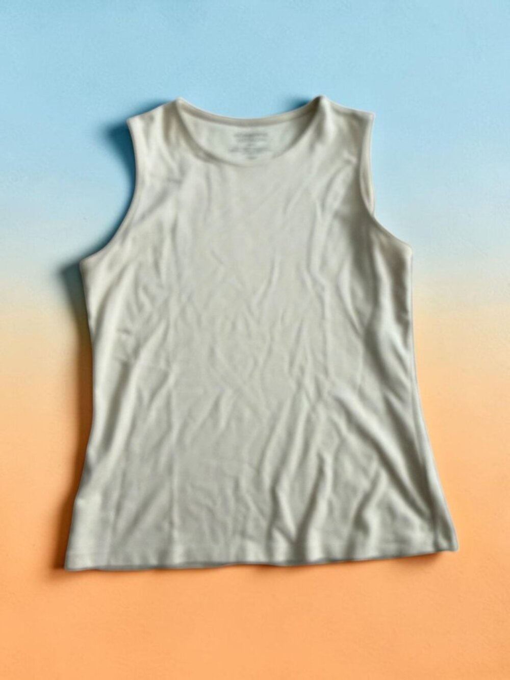ADRIENNE VITTADINI Beige Ponte Tank Top Size Medium